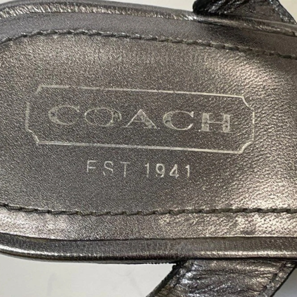 Coach Black and Gray Wedge Sandals - Picture 3 of 7